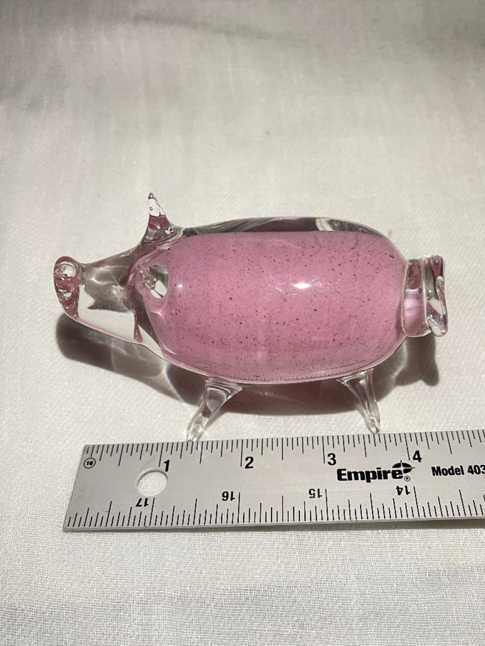 Glass Studiolasi Pertunmaa Vintage 1977 FinnishHandblown Pink Glass Pig Figurine - Picture 5 of 8